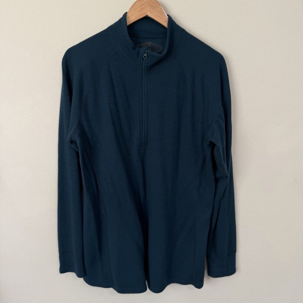 Smith & Rogue Skoltec 1/4 Zip Baselayer Womens 2XL Green Merino Wool Bamboo
